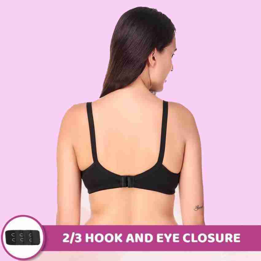 Fashion Front Open Cotton Bra Three Hook-And-Eye Nursing Bra Non