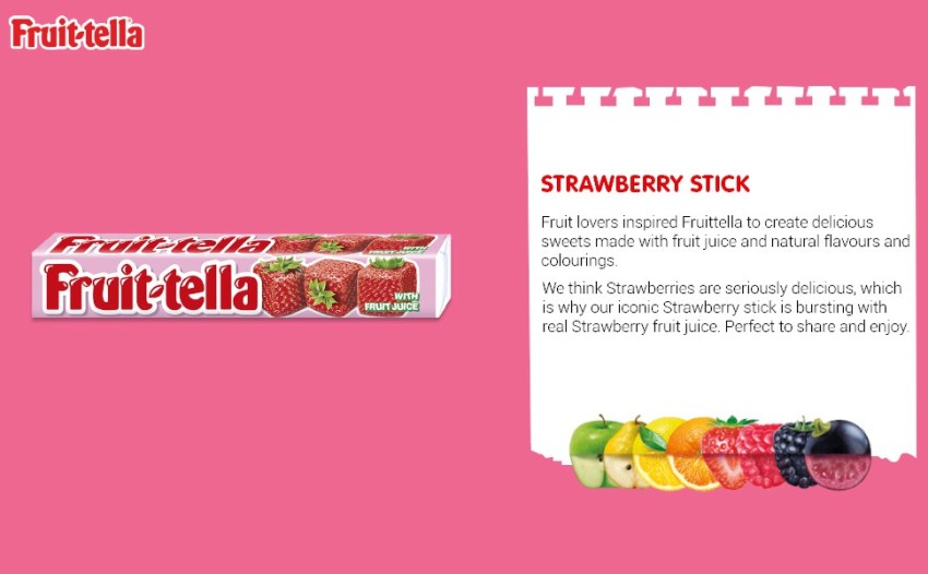 Fruittella Strawberry Stick 41g - Pack of 20