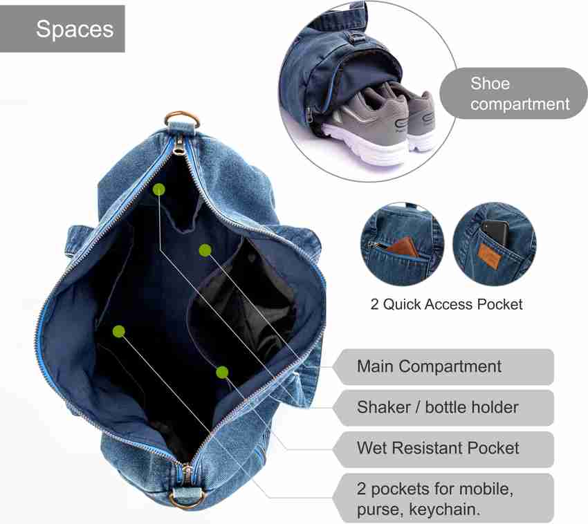 Denim gym outlet bag