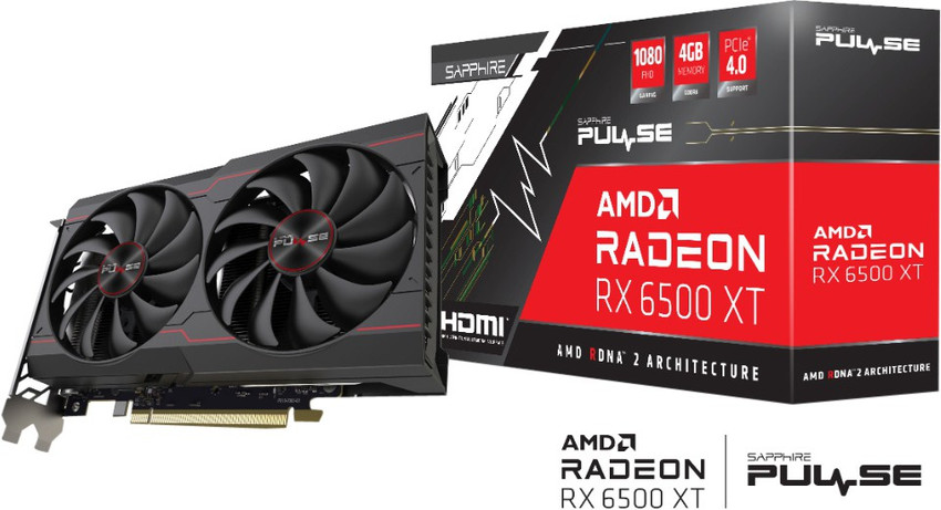 AMD Sapphire Pulse Radeon RX 6500 XT Gaming Graphics Card with 4GB 