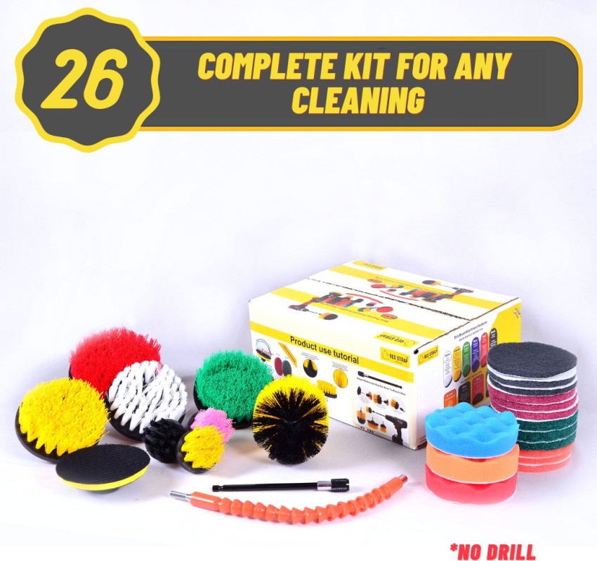 38 Pack Drill Brush Attachments Set Scrub Pads and Sponge Power Scrubber  Brush with Extend Long Attachment All Purpose Clean