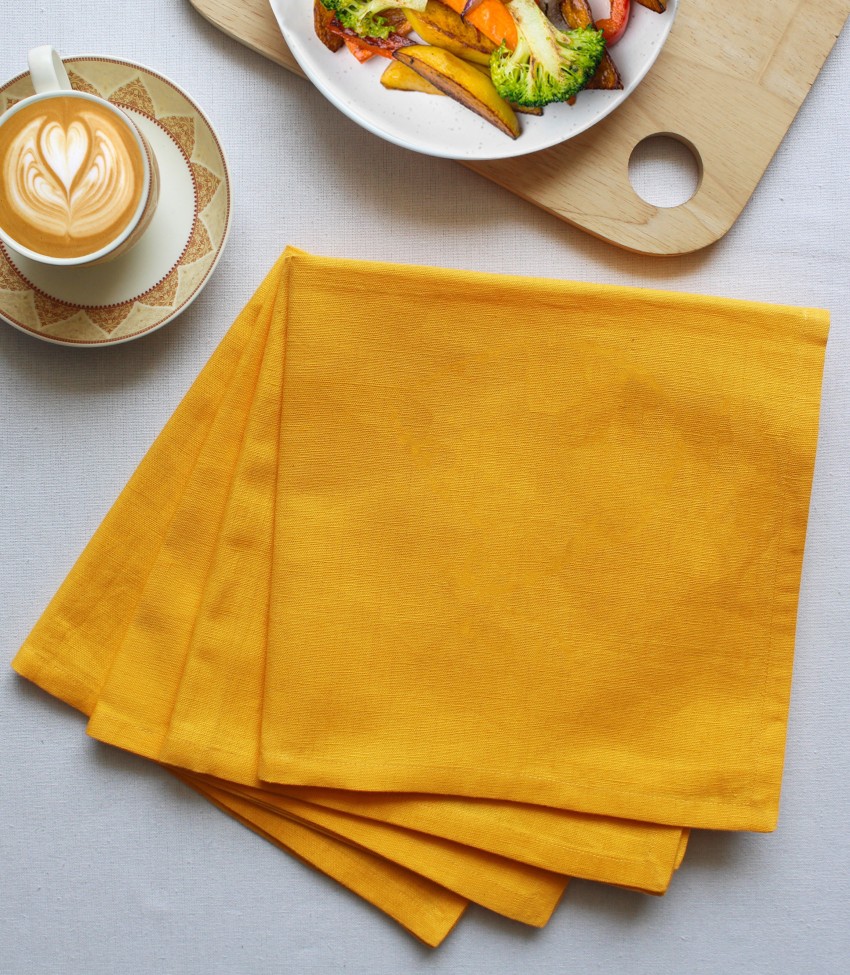 AIRWILL Cotton Kitchen & Table Napkins Yellow Cloth Napkins - Buy AIRWILL  Cotton Kitchen & Table Napkins Yellow Cloth Napkins Online at Best Price in  India