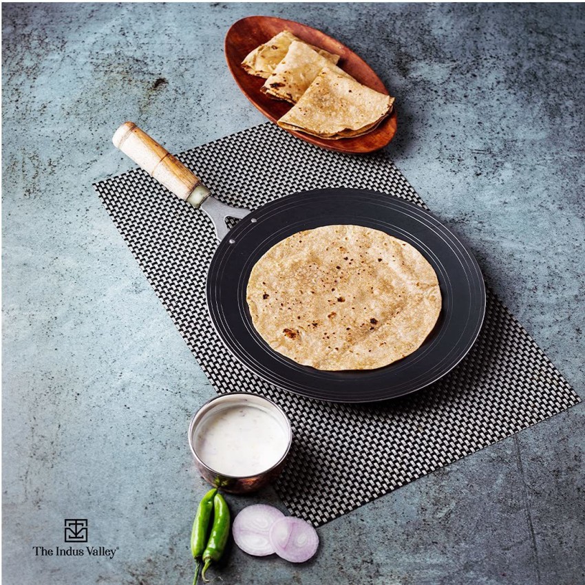 Iron Dosa Tawa, Pizza Pan, Roti Tawa with Ladle, 28cm