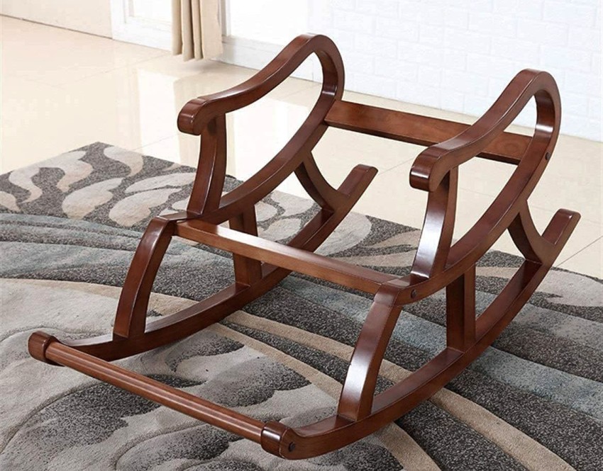 Sheesham Wood Wooden rocking footrest chair with cushion