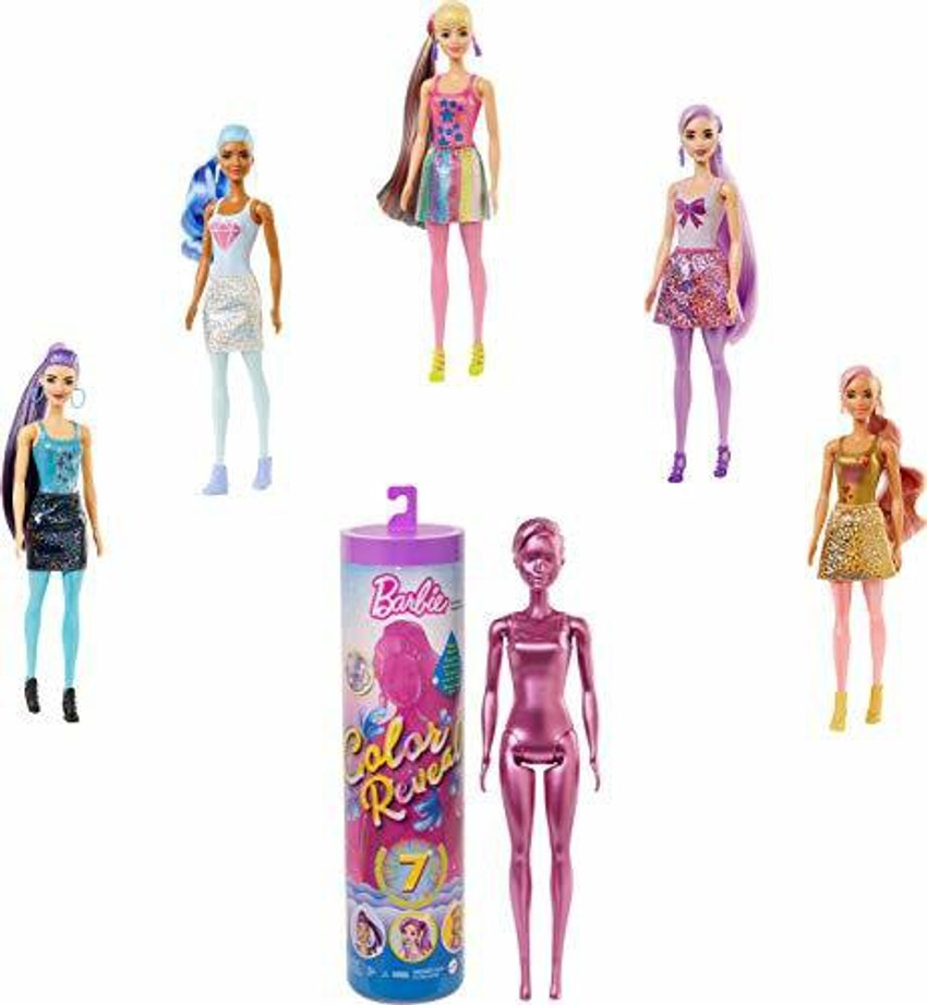 BARBIE Color Reveal Doll with 7 Surprises 4 Mystery Bags GTR93