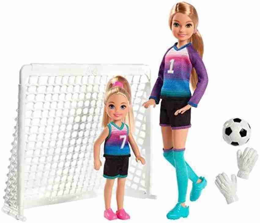 BARBIE Team Stacie Doll Chelsea Doll Soccer Playset GBK60