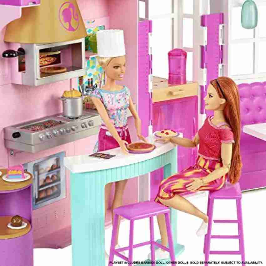 BARBIE Cook 'n Grill Restaurant Playset Doll Pizza Oven, Grill