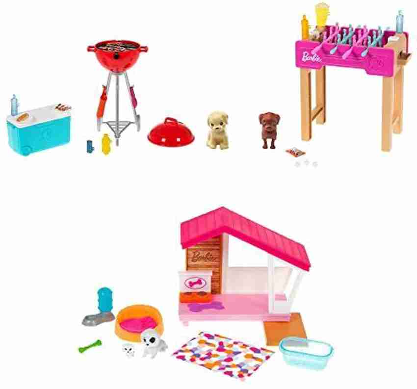 BARBIE Mini Playset with Themed Accessories and Pet BBQ Theme