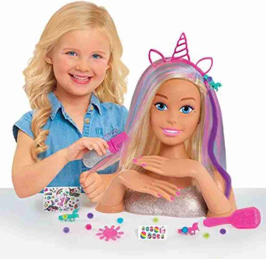 Barbie Fashionistas 8-Inch Styling Head, Blonde, 20 Pieces Include Hair  Styling Accessories, Kids Toys for Ages 3 Up by Just Play