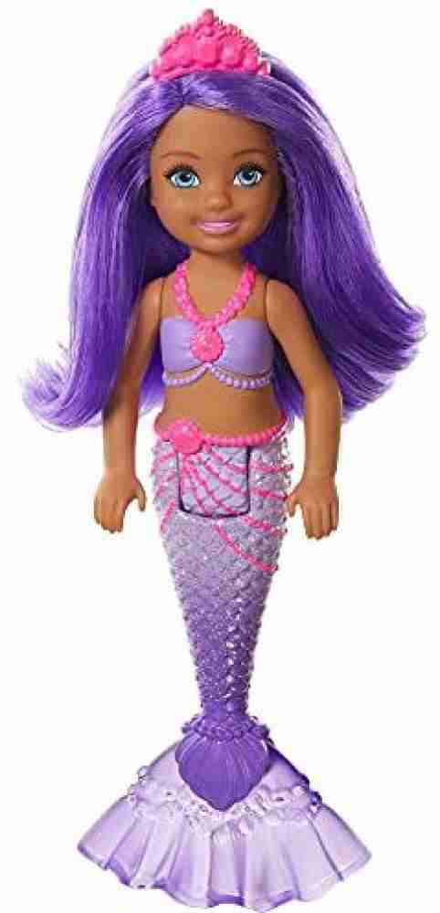 BARBIE Dreamtopia Chelsea Mermaid Doll 6.5 inch Purple Hair Tail