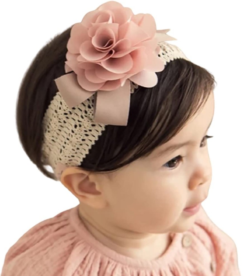 Veeki Baby Girl Flower Nylon Headbandelastic Hair Band Handmade Bow For Newborn  Infant Toddler Pack Of 4  Fruugo IN