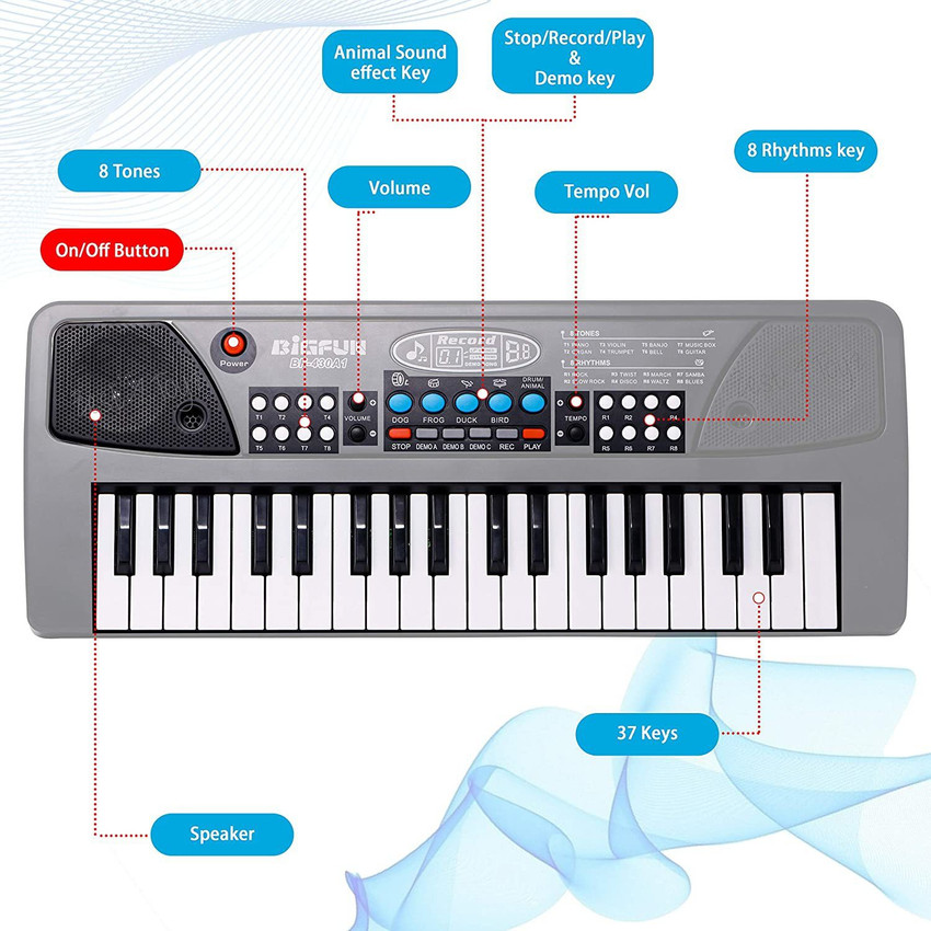 ROYALDEALS RD BF 430A1 BIGFUN Piano Keyboard Toy with Mic USB Cable Sound Recording Analog Portable Analog Portable Keyboard Price in India Buy ROYALDEALS RD BF 430A1 BIGFUN Piano Keyboard