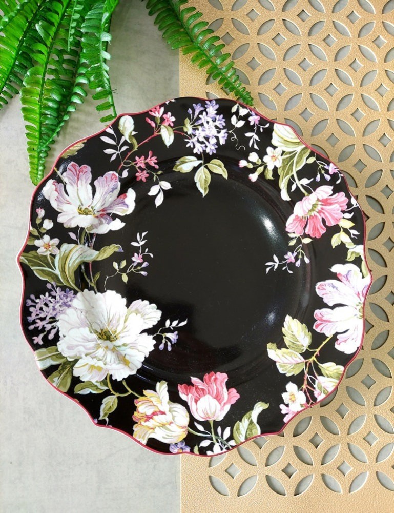 White and Black Round Plastic Plates - Spring – Posh Setting