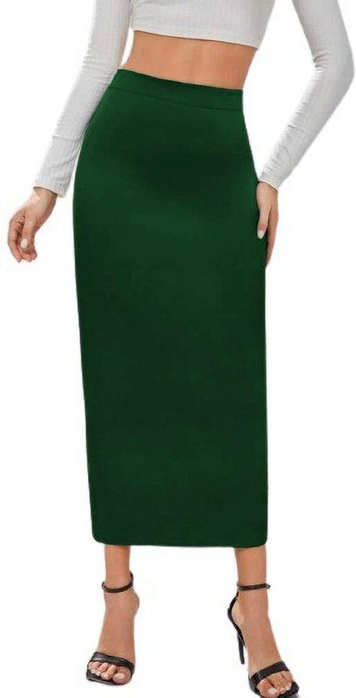Dark green pencil skirt clearance