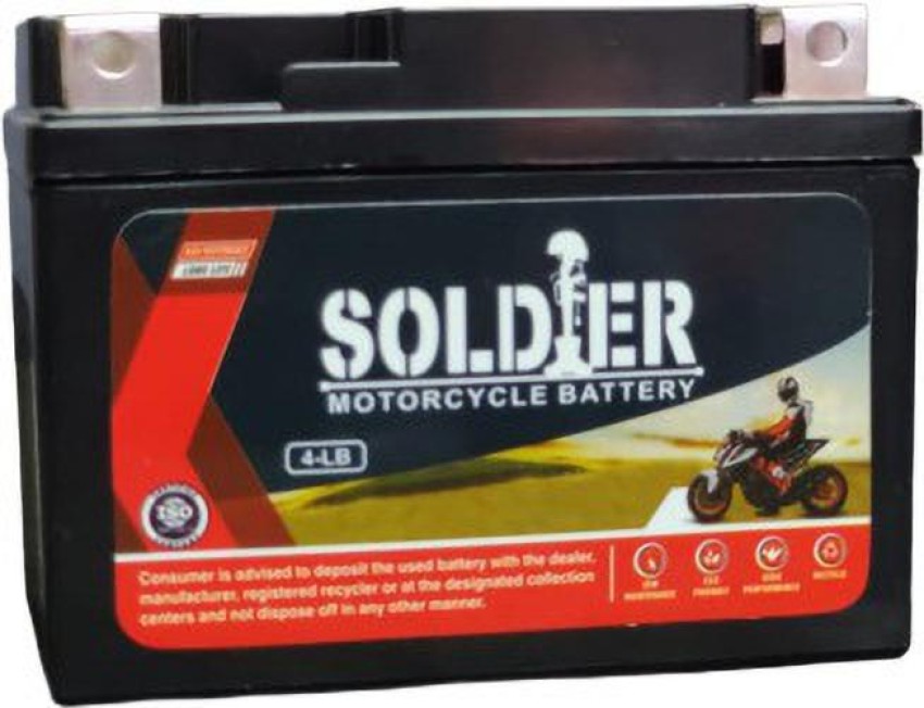 Soldierbattery 12v 4ah 2 wheeler battery 4 Ah Battery for Bike