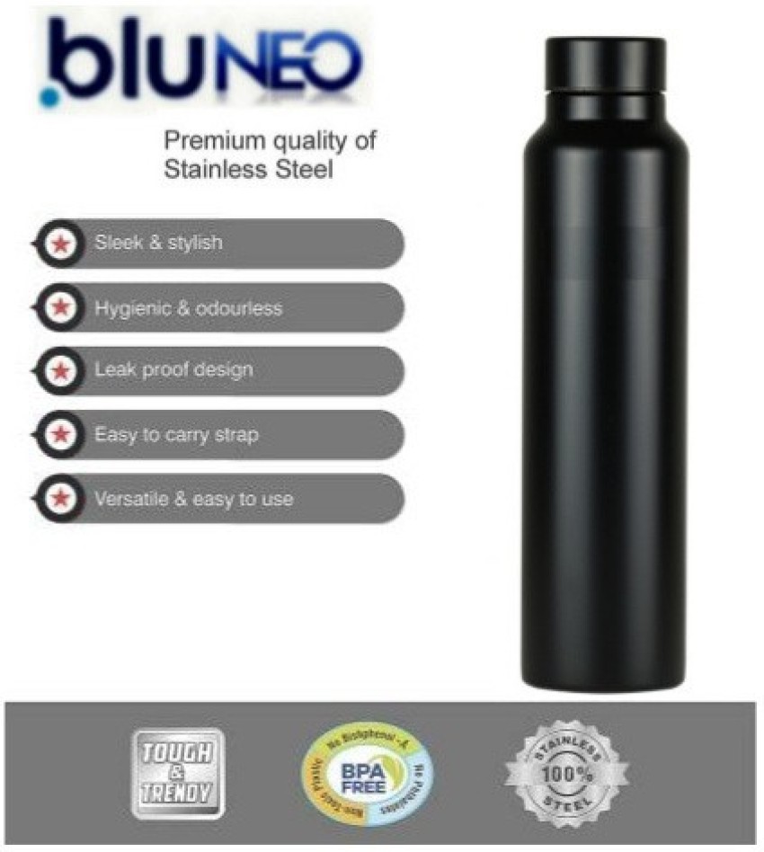 Upscale Black Stainless Steel Water Bottle