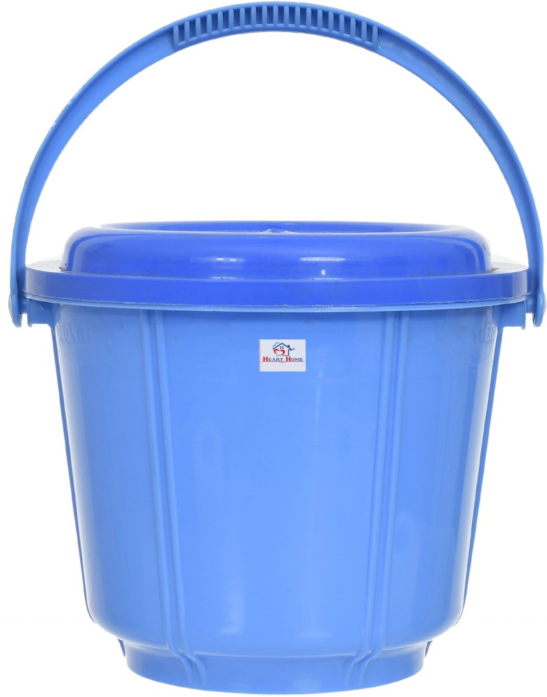 Heart Home Multipurpose Plastic Bucket with Lid 18 LTR  (Blue)-25_F_HHOME15232 18 L Plastic Bucket Price in India - Buy Heart Home  Multipurpose Plastic Bucket with Lid 18 LTR (Blue)-25_F_HHOME15232 18 L  Plastic