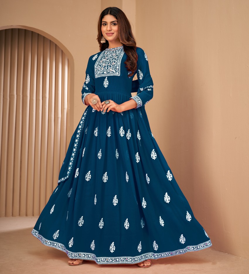 DIVINE INTERNATIONAL TRADING CO Georgette Embroidered Self Design Gown Anarkali Kurta Bottom Material Price in India Buy DIVINE INTERNATIONAL TRADING CO Georgette Embroidered Self Design Gown Anarkali...