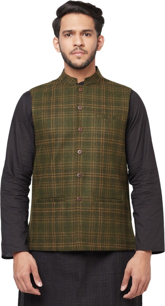 Fabindia men's nehru jacket best sale