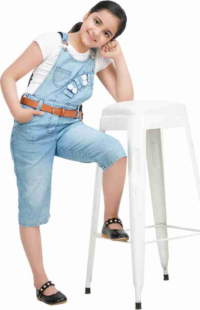 Buy online Girls Square Neck Solid Denim Dungarees from girls for Women by  Being Naughty for ₹800 at 70% off