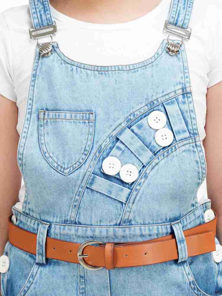 Buy online Girls Square Neck Solid Denim Dungarees from girls for Women by  Being Naughty for ₹800 at 70% off