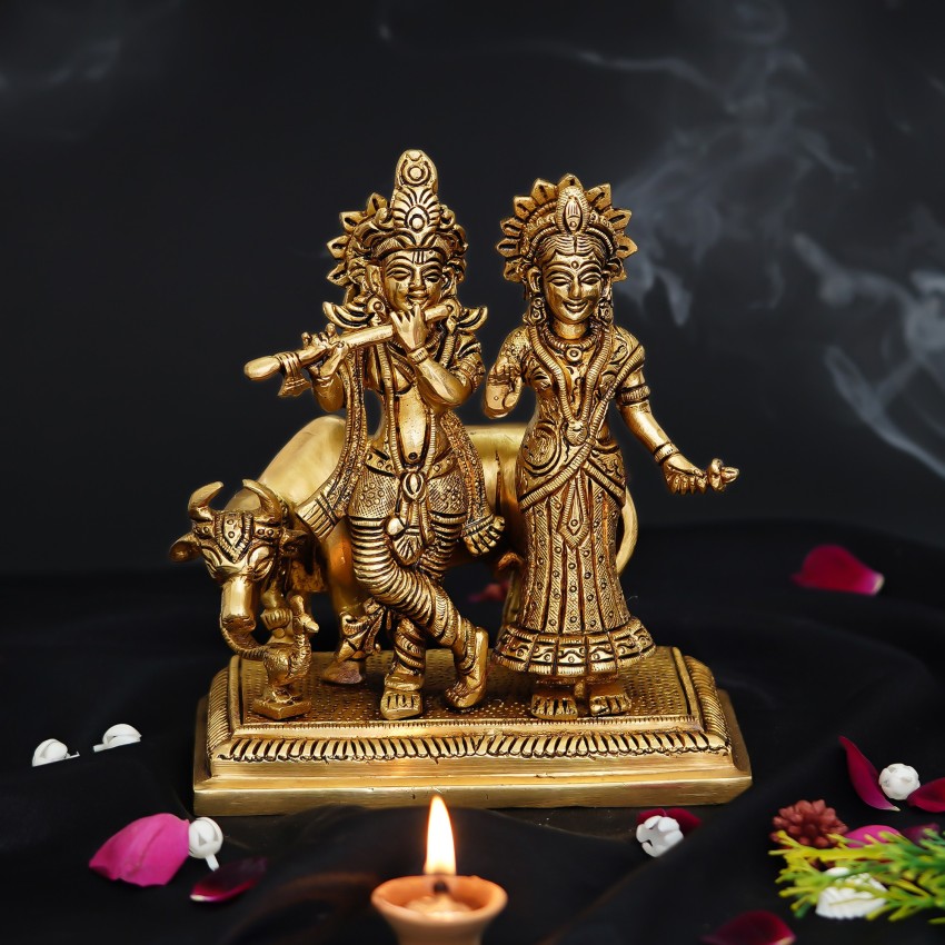 Golden Vintage Brass Hindu Religious Radha Krishan Showpiece Figurine,  Size/Dimension: 4.5 X 2.5 X 9 Inch at best price in Jodhpur