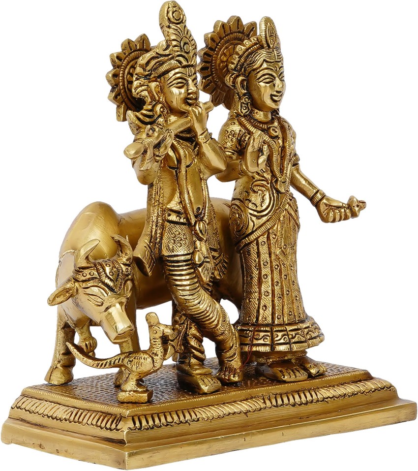 Golden Vintage Brass Hindu Religious Radha Krishan Showpiece Figurine,  Size/Dimension: 4.5 X 2.5 X 9 Inch at best price in Jodhpur