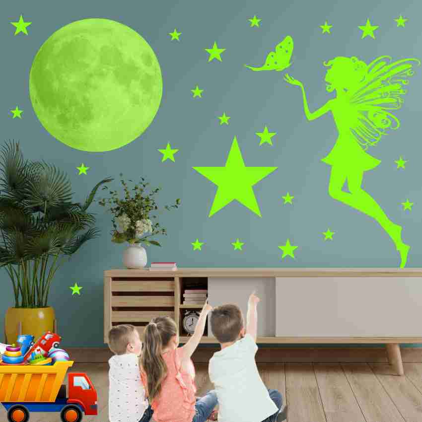 Ashamohar 29 cm Glow in The Dark for Ceiling Angel Pari Star Moon Kids  Perfect for Kids Glow in the Dark Sticker Price in India - Buy Ashamohar 29  cm Glow in