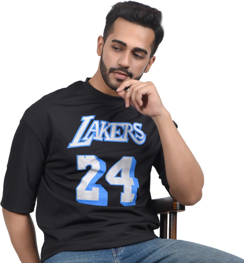 Lakers Colorblock Men Round Neck Black T-Shirt - Buy Lakers