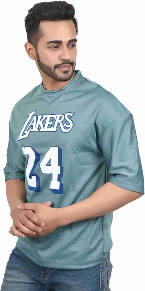 Lakers Colorblock Men Round Neck Light Green T-Shirt - Buy Lakers