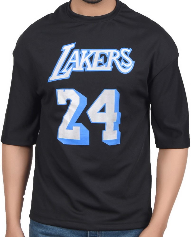 Lakers Colorblock Men Round Neck Black T-Shirt - Buy Lakers