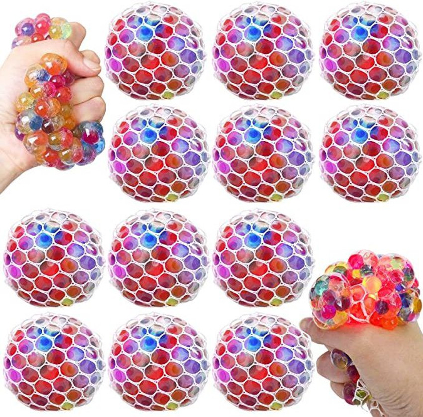 KHYALI Mesh Squishy Balls Stress Relief Squeeze Grape Balls for