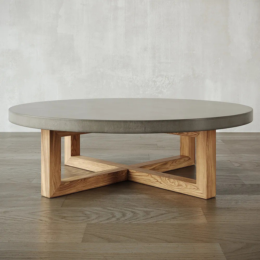 Concrete coffee table restoration hardware hot sale
