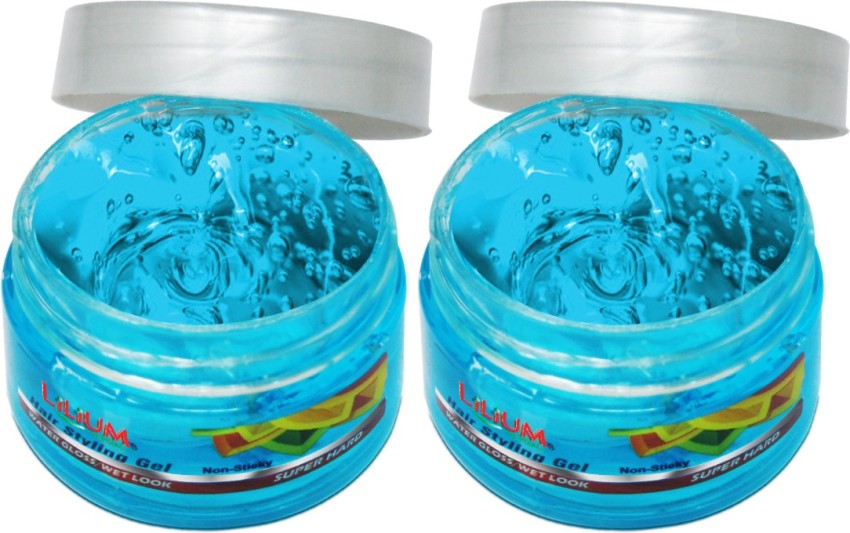 LILIUM Water Gloss Wet Look Hair Styling Gel, Blue, 50g, Pack of 2