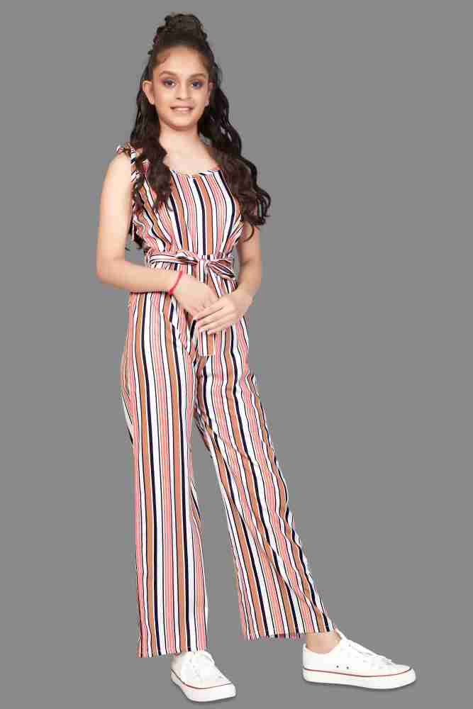 Girls striped jumpsuit best sale