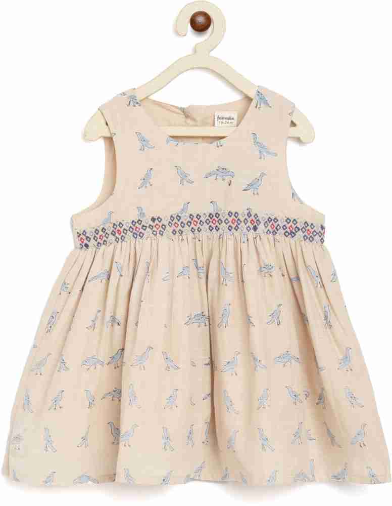 Fabindia Baby Girls Midi Knee Length Casual Dress Price in India Buy Fabindia Baby Girls Midi Knee Length Casual Dress online at Flipkart