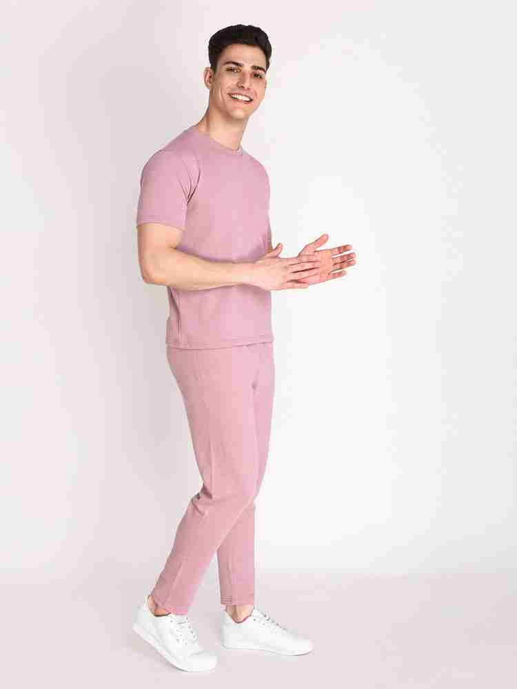 CHKOKKO Men Solid Pink Night Suit Set Price in India Buy CHKOKKO