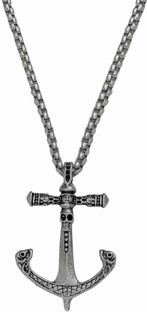 M Men Style Boat Anchor Pendant Exaggerated Skull Head Boat Anchor Necklace  Silver Stainless Steel Pendant Price in India - Buy M Men Style Boat Anchor  Pendant Exaggerated Skull Head Boat Anchor