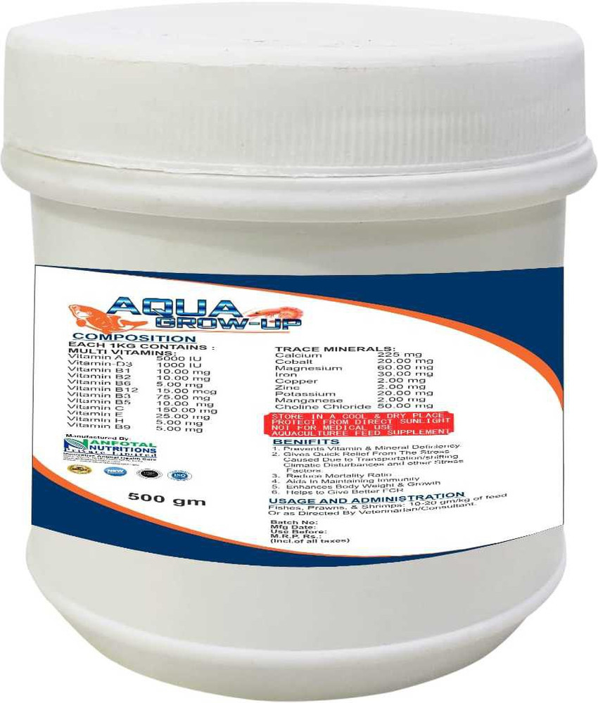 Buy Aqua Grow Up Mineral Mixture for Fish & Shrimp Aquaculture Feed  Supplements Anfotal Nutritions (1 Kg Hpm Jar) Online at Low Prices in India  