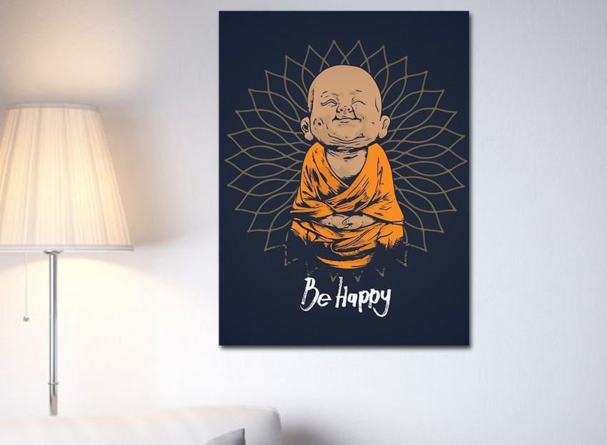 LITTLE BUDDHA - BE HAPPY POSTER Paper Print - Art & Paintings