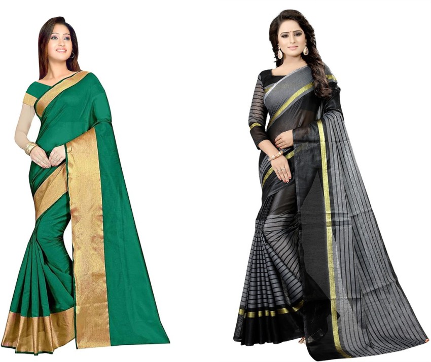 Solid/Plain Daily Wear Cotton Silk Saree