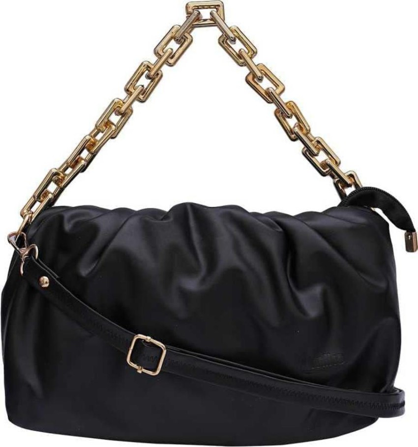 Friza Black Sling Bag Women Sling Bag, Shoulder Bag Chain Handle Crossbody  Bag & Long Strap For Girls