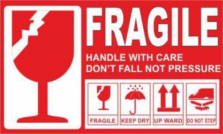 Sticker fragile on sale