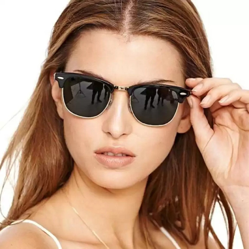 BLACK BURG Clubmaster Oval Spectacle Sunglasses