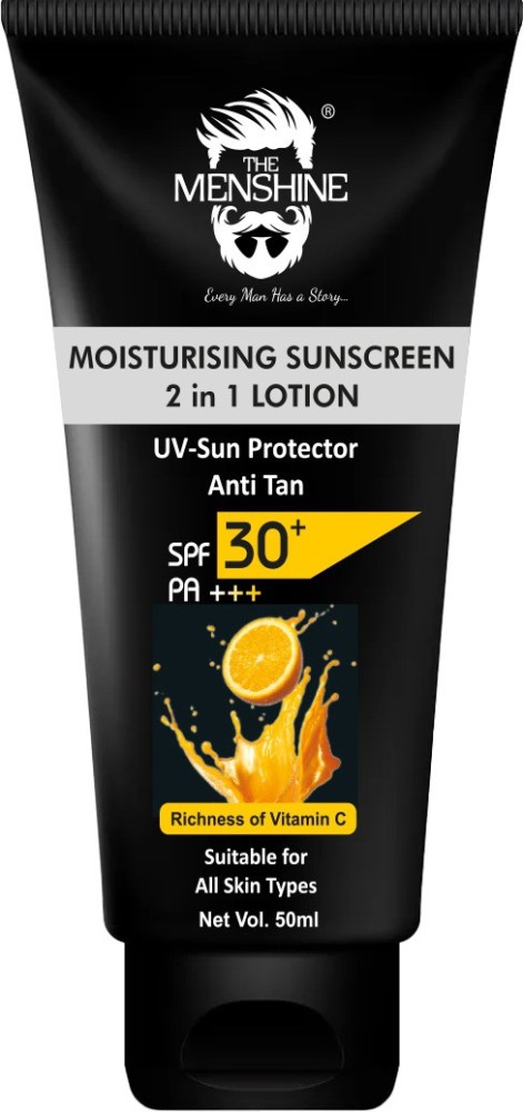 THE MENSHINE Sunscreen - SPF 30 PA+++ Ultraglow Sunscreen Cream For  Men, Dark Spot Reduction, Sun Protection