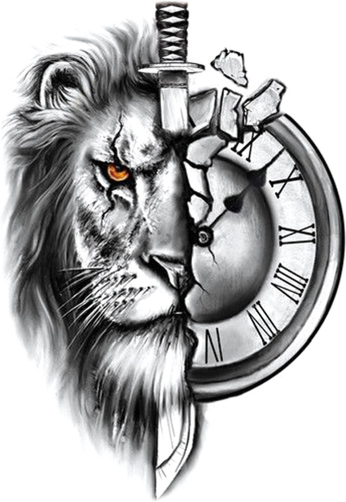 Lion Compass Rose Tattoo Arm Tattoo Festival Tattoo Animal Tattoo Fake  Tattoo TH112x  Amazonde Beauty