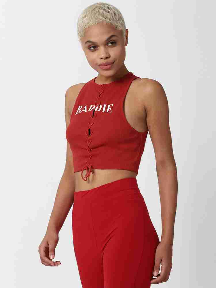 Forever 21 red crop on sale top