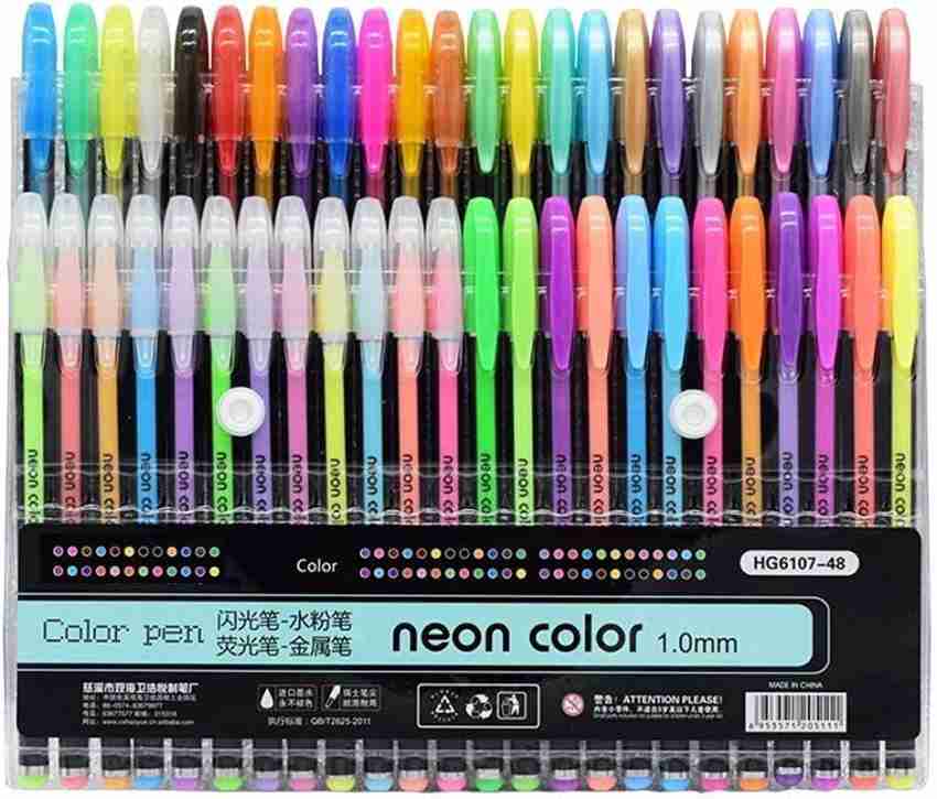 30 Colors Neon Glitter Sparkly Pens Set Gel Art Markers For Drawing  Journaling