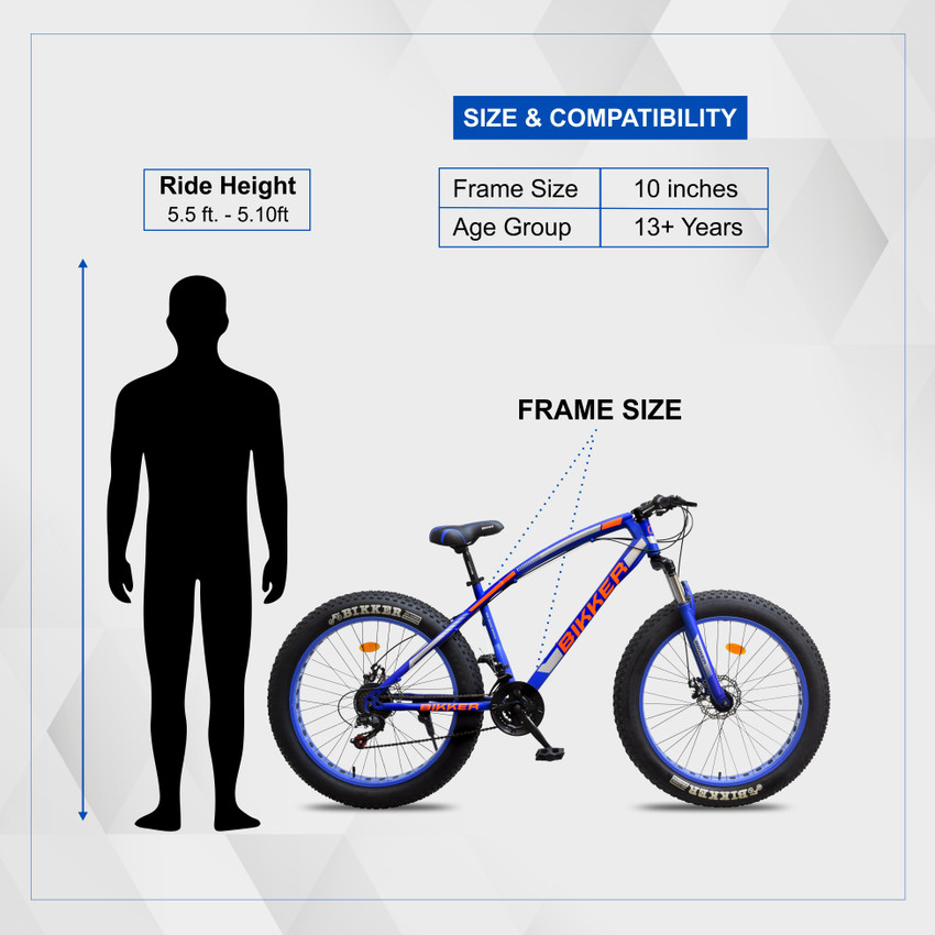 BIKKER Fat Tyre Cycle for Men with Dual Disc Brake Front