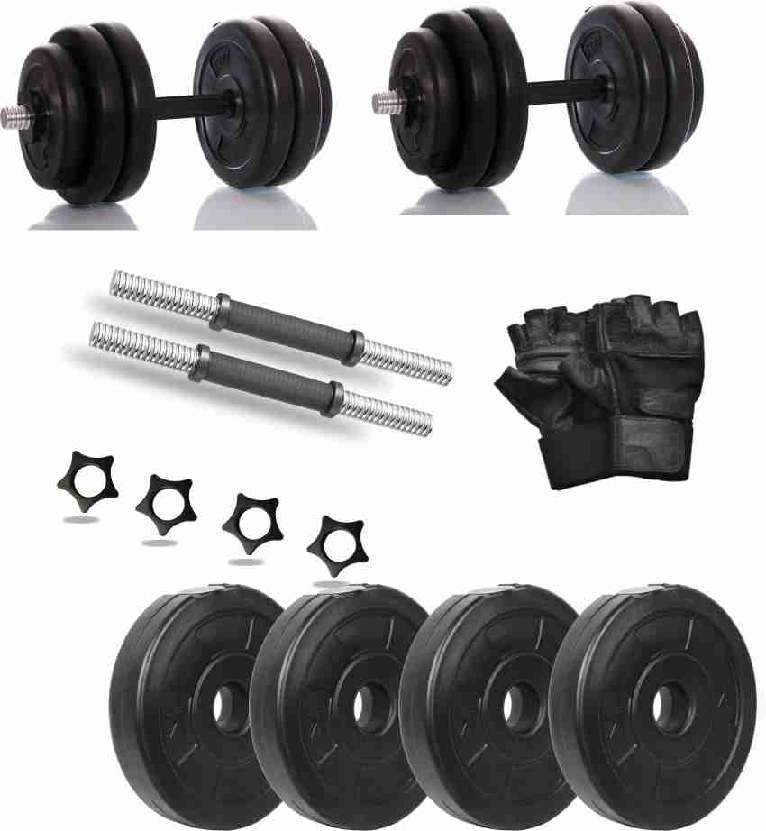 Gym Equipment for Home 8 kg (2 kg x 4) PVC, 14 inches Dumbbell Rod Set,  Exercise & Fitness Home Gym Workout Gym Accessories Combo for Men and Women